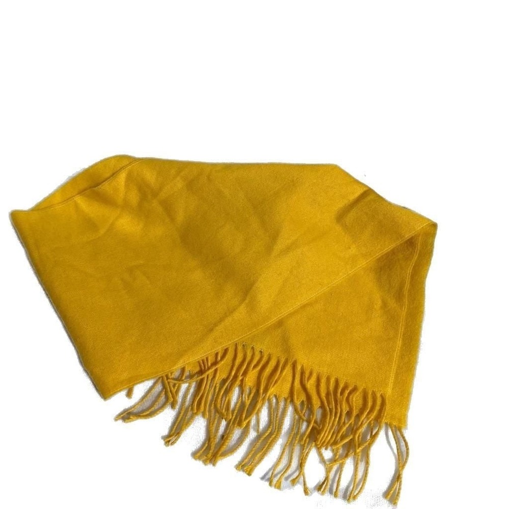 Solid‎ Mustard Yellow Pashmina Shawl Wrap Scarf with Tassel Fringe